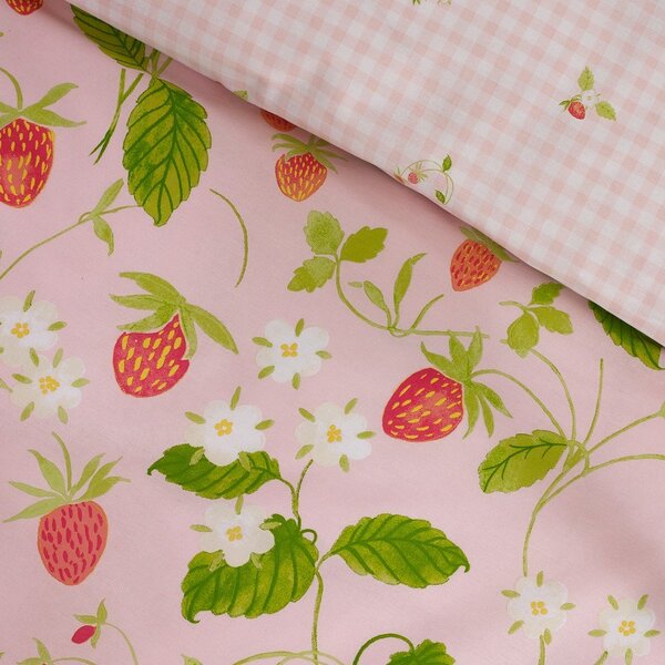 Set copripiumino e federa rosa per letto singolo 135x200 cm Strawberry Frills – Catherine Lansfield