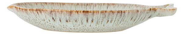 Piatto da portata blu e beige in gres Fleur – Bloomingville