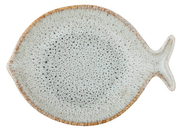 Piatto da portata blu e beige in gres Fleur – Bloomingville