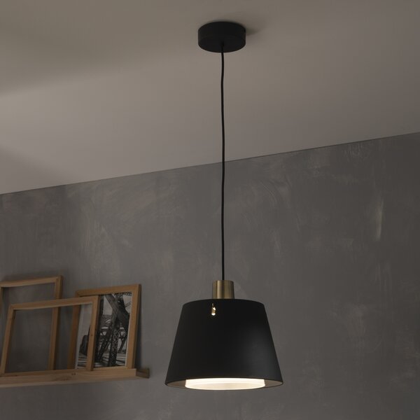 Lampadario Moderno Cotty nero in metallo, D. 30 cm, L. 120 cm, INSPIRE
