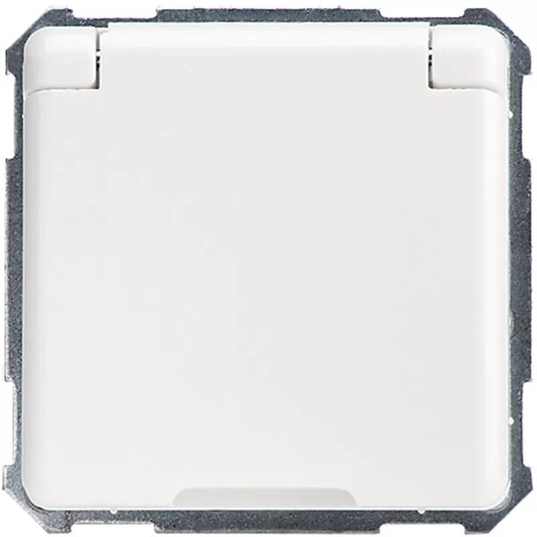 Presa Elso con coperchio ribaltabile 16 A FASHION/RIVA/SCALA, morsetto a vite, bianco puro 215034