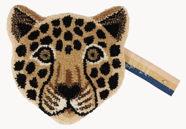 Tappeto piccolo in lana fatto a mano Loony Leopard