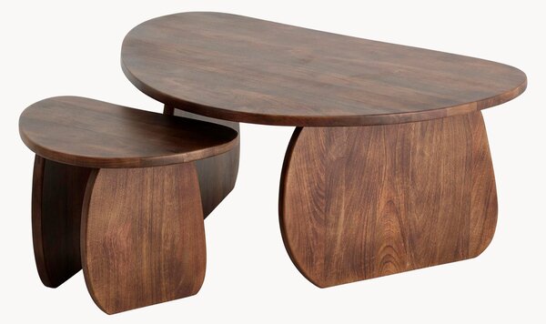 Set di 2 tavolini da salotto in legno di mango Mushroom