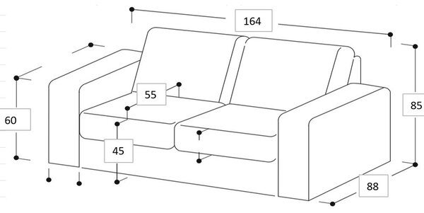 Divano verde con rivestimento in ciniglia 164 cm Copenhagen – Scandic
