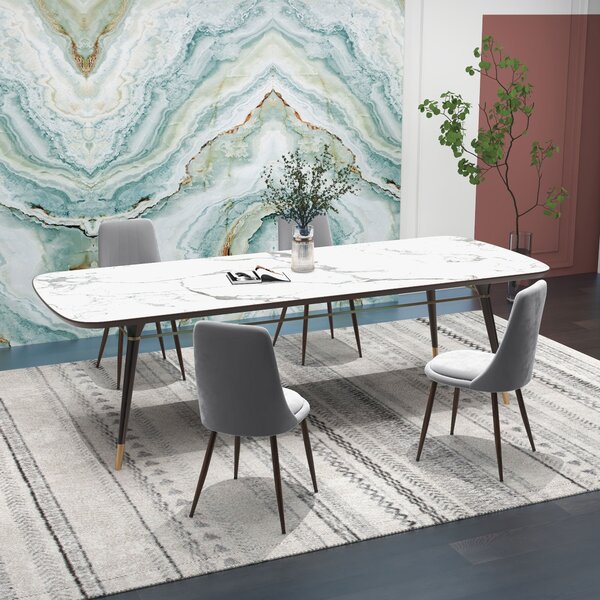 HOMCOM Sedie da Cucina Imbottite, Set 4 Pezzi in Poliestere e Acciaio, 47x55x86 cm, Grigio|Aosom