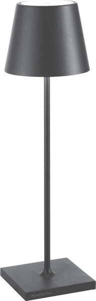 Zafferano Lampada a led da tavolo Poldina Pro Grigio scuro ricaricabile e dimmerabile con batteria fino a 12 ore. Da uso esterno IP65