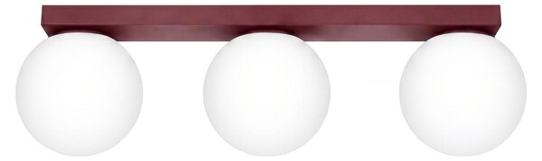 Plafoniera YOLI 3 bordeaux 3xG9 8W acciaio/vetro 14.5x12x50cm Sollux Lighting