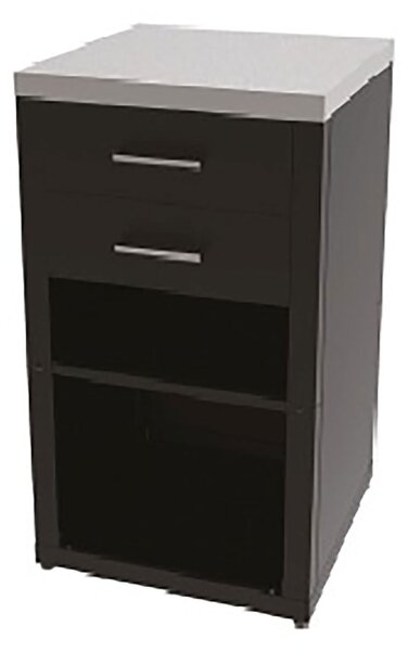 Mobile Cucina da Esterno Cassettiera 60,7x60,7x94 cm Ripiano Superiore in Acciaio Inox Nero