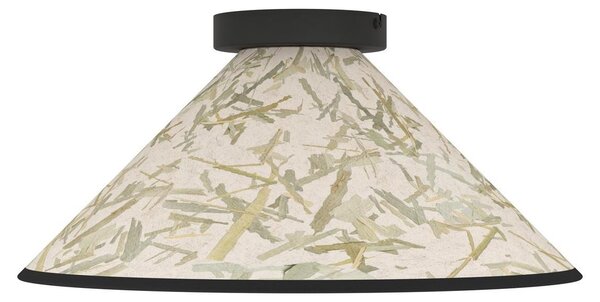 Lampada da soffitto EGLO Oxpark, lampada da soffitto in design Japandi, lampada da soggiorno sostenibile in tessuto con foglie di bambù, lampada da corridoio con attacco E27