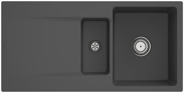 Lavello da incasso V&B Siluet 60 R Flat con scarico, funzionamento manuale, grafite