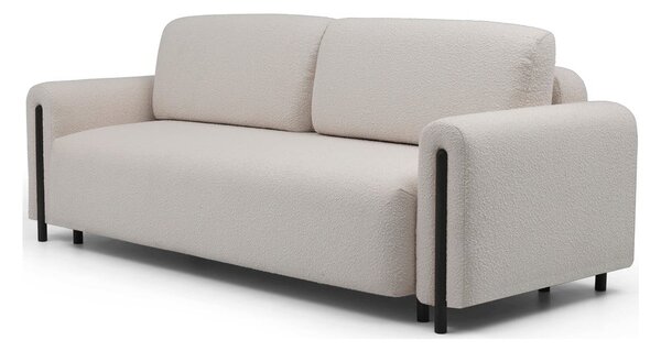 Divano greige allungabile/con contenitore e rivestimento in bouclé 244 cm Arcadova – ELTAP