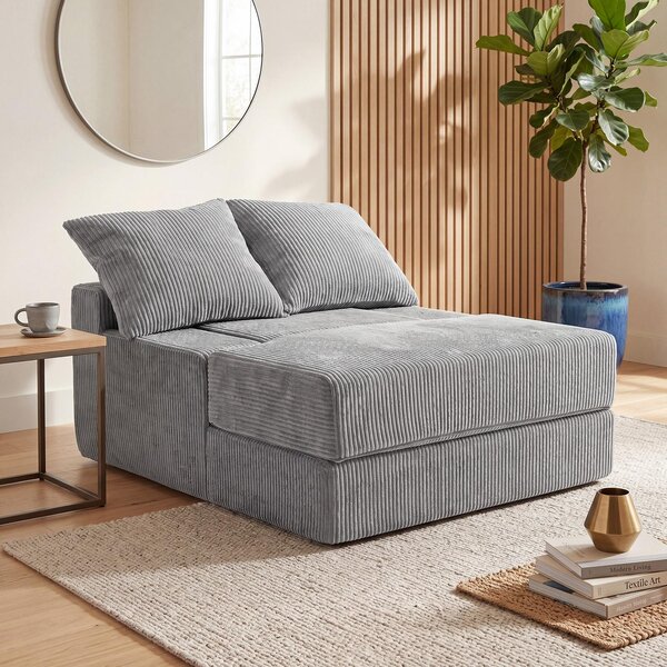 DIVANO LETTO KOMFOTTEU 2 in 1: Divano letto, divano trasformabile con funzione letto e 2 cuscini, divano letto con rivestimento removibile e base antiscivolo, divano compatto ideale per soggiorno, camera da letto e stanza degli ospiti