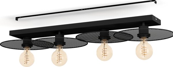 Eglo 43729 IKESTON E27 Plafoniera a 4 vie 950x330mm nero