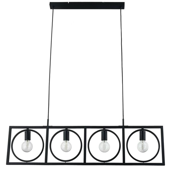 Lampada a sospensione Lindby Mateja, nero, metallo, 112 cm, 4 luci
