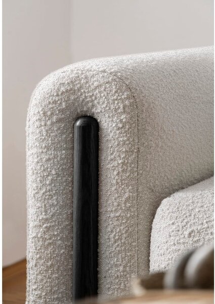 Divano greige allungabile/con contenitore e rivestimento in bouclé 244 cm Arcadova – ELTAP
