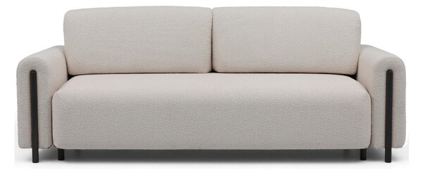Divano greige allungabile/con contenitore e rivestimento in bouclé 244 cm Arcadova – ELTAP