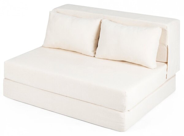 Divano letto multifunzione KOMFOTTEU, 3 in 1: poltrona reclinabile, divano letto con funzione letto, divano letto con rivestimento lavabile e 2 cuscini, divano a pavimento per soggiorno, camera da letto e appartamento (grigio, 82 x 103 x 58 cm)