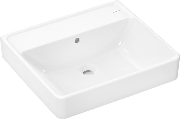 Hansgrohe Xanuia Q lavabo à poser, sans trou pour robinet, avec trop-plein, poli, 550x480mm, blanc, 60239450, 60239450