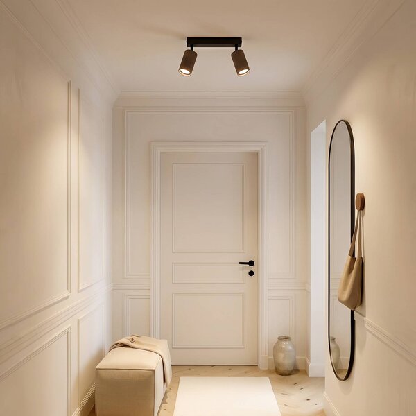 Faretto da soffitto Tune, a 2 luci, marrone, metallo, lunghezza 44 cm Tune TK Lighting, dimmerabile, Marrone / Ruggine, Soggiorno / Sala da pranzo, Alluminio, Faretto