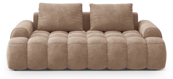 Divano marrone chiaro con rivestimento in velluto 200 cm Linz – Cosmopolitan Design