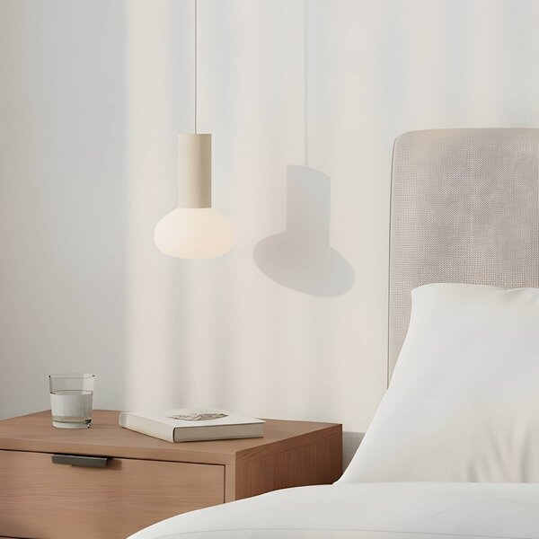 Lampada a sospensione in vetro Flo ALDEX, dimmerabile, Crema / Ambra, Soggiorno / Sala da pranzo, Metallo, Design, Lampada a sospensione