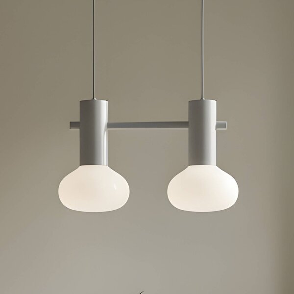 Lampada a sospensione in vetro Flo ALDEX, dimmerabile, Alluminio / Grigio / Zincato, Soggiorno / Sala da pranzo, Metallo, Design, Lampada a sospensione