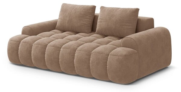 Divano marrone chiaro con rivestimento in velluto 200 cm Linz – Cosmopolitan Design