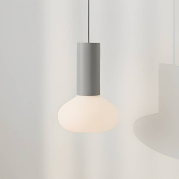 Lampada a sospensione in vetro Flo ALDEX, dimmerabile, Alluminio / Grigio / Zincato, Soggiorno / Sala da pranzo, Metallo, Design, Lampada a sospensione