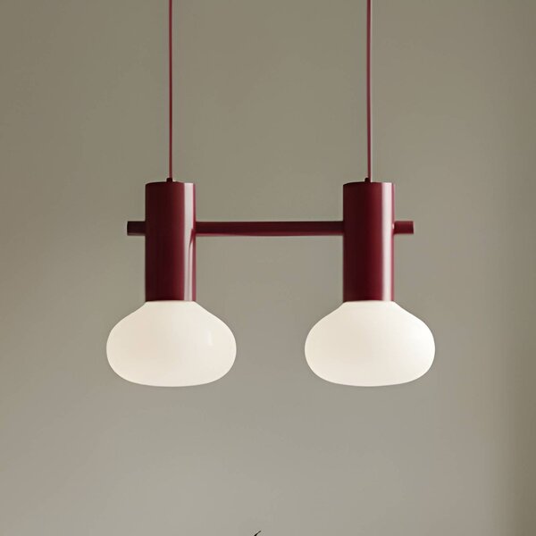 Lampada a sospensione in vetro Flo ALDEX, dimmerabile, Rosso, Soggiorno / Sala da pranzo, Metallo, Design, Lampada a sospensione