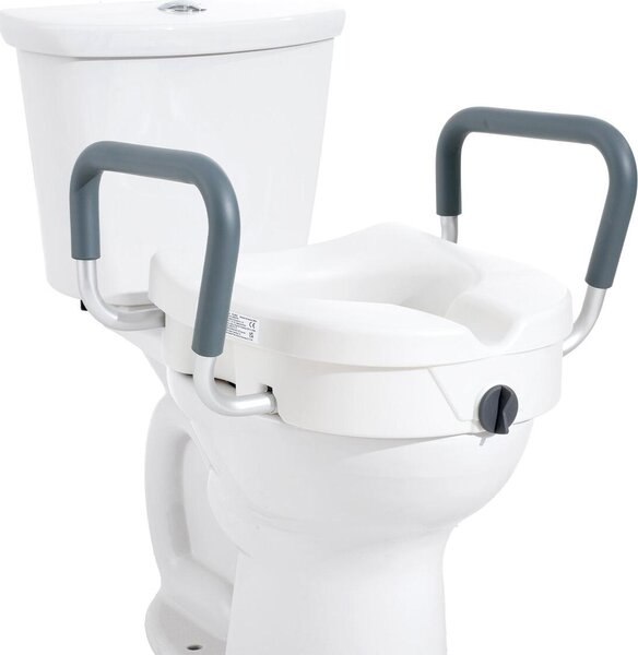 Sedile WC rialzato 5" di altezza, portata massima 350 libbre, per WC rotondi e allungati