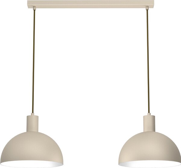 Lampada a sospensione Handa color crema e oro, 2xE27x15W, metallo, dimensioni: 110x84x29 cm, IP20, Luminex