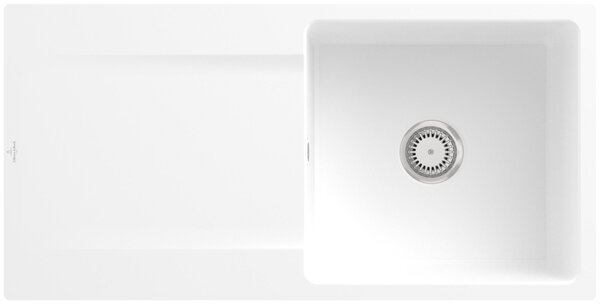 Lavello da incasso V&B Siluet 60 Flat con scarico, manuale, bianco CeramicPlus