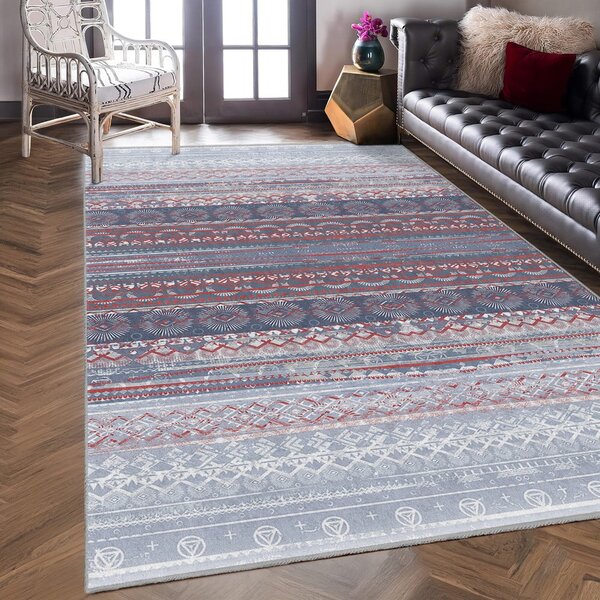 Tappeto viola/grigio lavabile 80x150 cm Vintage Stripe – Mila Home