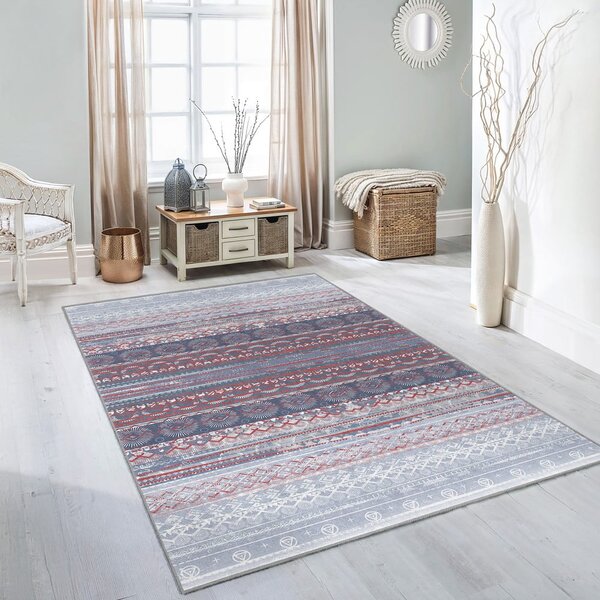 Tappeto viola/grigio lavabile 80x150 cm Vintage Stripe – Mila Home