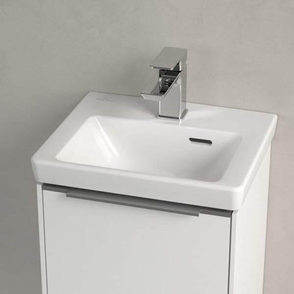 Lavabo da appoggio Villeroy & Boch Subway 3.0, diametro 37 cm, con 1 foro per rubinetto e con troppofilo