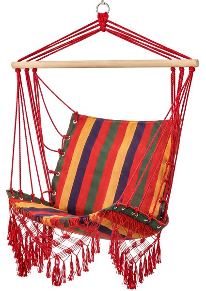 Outsunny Amaca Sedia Sospesa in Poliestere, Colorata, 100x60x100cm|Aosom