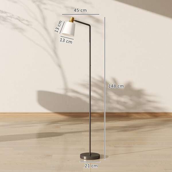 HOMCOM Lampada da Terra LED con Testa Girevole a 350°, Regolazione Temperatura del Colore 3000K/4000K/6500K, Nero | Aosom Italy