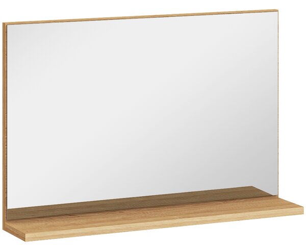 Kleankin Specchio Bagno da Parete con Mensola Design Moderno e Multiuso, 60x12x40 cm, Legno | Aosom Italy