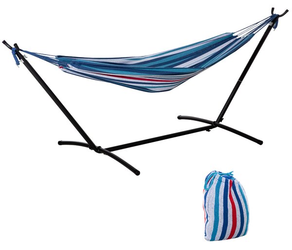 Outsunny Amaca Autoportante con Supporto, Altezza Regolabile e Borsa di Trasporto, 310x117x105 cm, Bianco | Aosom Italy