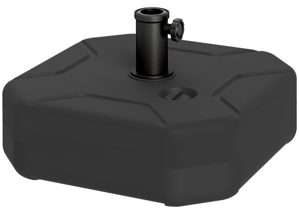 Outsunny Base per Ombrellone Quadrata Riempibile con Sabbia o Acqua fino a 25kg, Nero | Aosom Italy