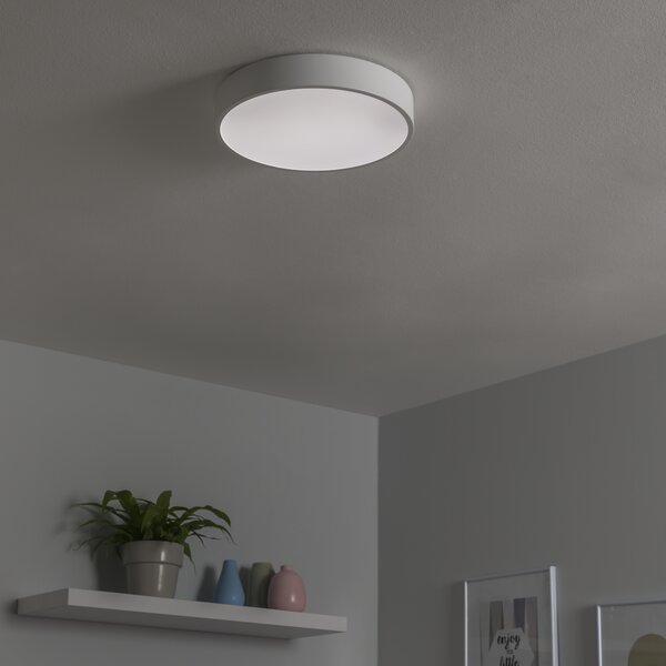 Plafoniera design Caty LED , in metallo, bianco D. 30 cm 30x30 cm, 1350 LM INSPIRE