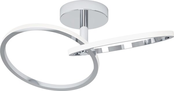 EGLO LED Plafoniera Congiunti, plafoniera a forma di anelli, ideale per soggiorno, corridoio. Lampada da soffitto in metallo cromato, con luce bianca calda/fredda