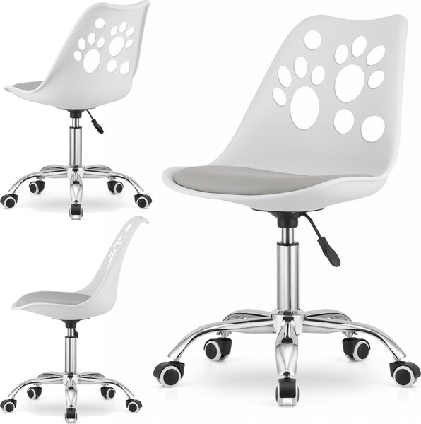 Sedia girevole RENO - bianco e grigio