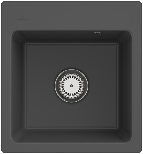 Lavello a filo V&B Subway 45 XS Flat con scarico, funzionamento manuale, grafite