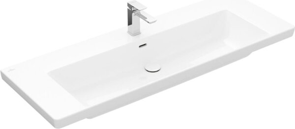 Villeroy & Boch Subway 3.0 lavabo à poser, 1 trou pour robinet, avec trop-plein, non rectifié, 1300x475mm, 4A70D5R1, 4A70D5R1