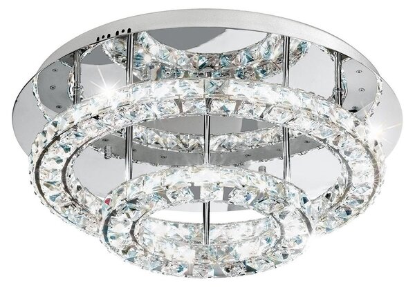 Toneria, plafoniera LED in cristallo, cromo 36W