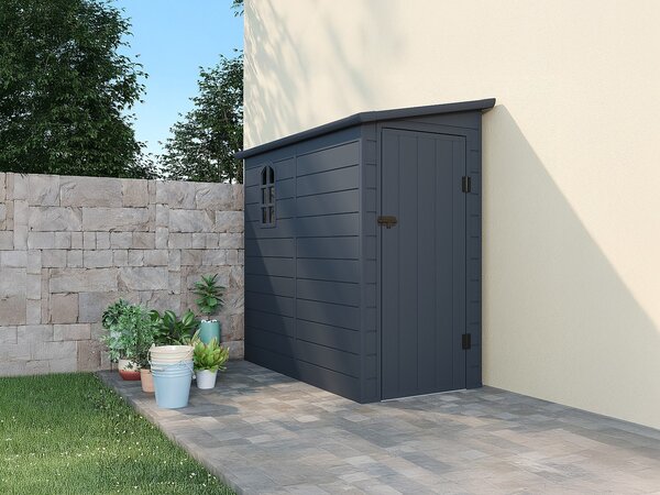 Casetta da giardino 2,09 m² in Resina addossata Grigio antracite - ALBERTO