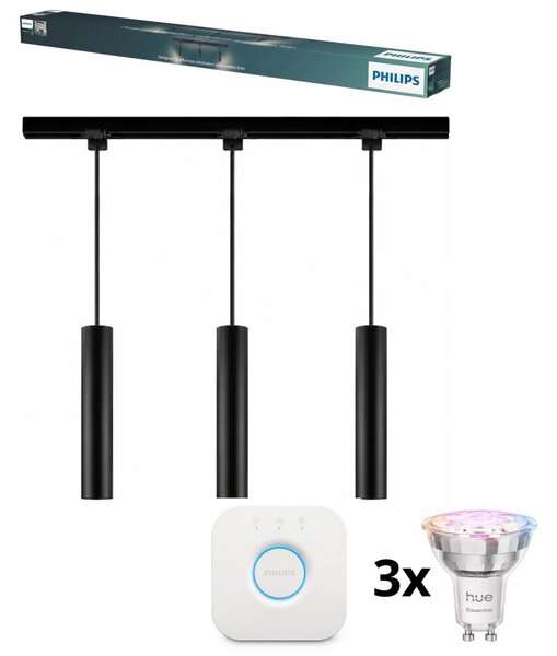 Philips-LED Lampada a sospensione dimmerabile su cavo per sistema a binario EASYLINK HUE 3xGU10/4,7W/230V+Hue bridge