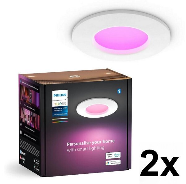 Philips - Set da 2 faretti da incasso per il bagno LED RGBW dimmerabili Hue SLIM LED/8,3W/230V IP44