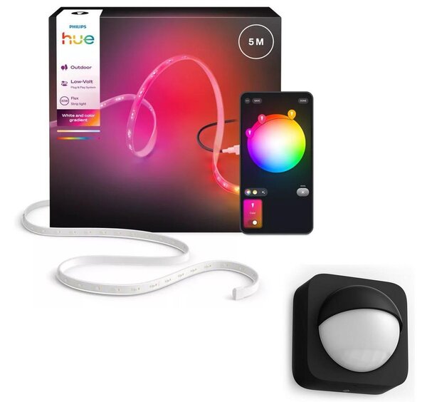 Philips - Striscia LED RGBW dimmerabile per esterni Hue FLUX 5m LED/30W/230V + sensore di movimento